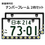 画像1: ライセンスフレーム DAISY ディジー BLACK ナンバープレート ライセンスフレーム 車用 2枚 (1)