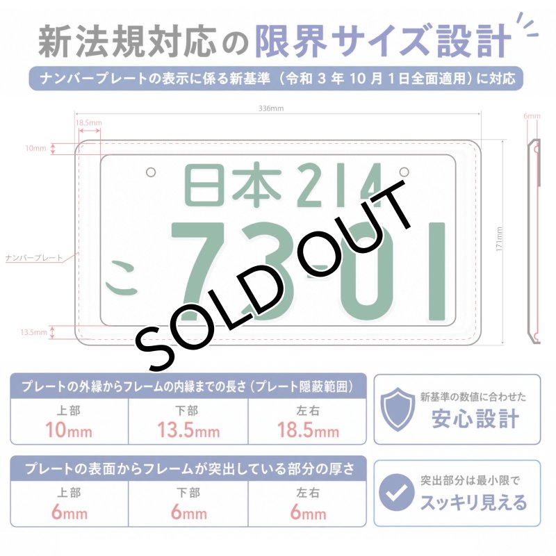 画像4: NanoSight ナンバーフレーム マットブラック 2枚 新法規対応 ナンバーが小さく見える ナンバープレート (4)